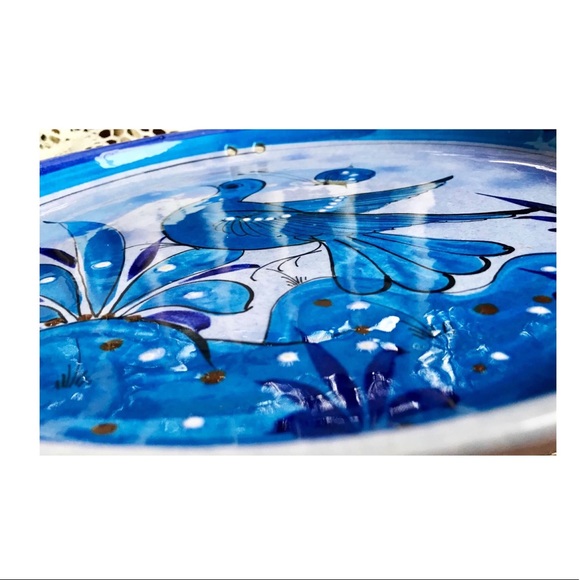 Blue Bird Pottery Plate Vintage, Toñala Pottery - Picture 4 of 8